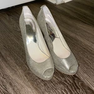 michael kors peep toe sparkly heels